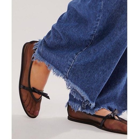 Free People Mesh Mania Bow Flats Black - Picture 9 of 10